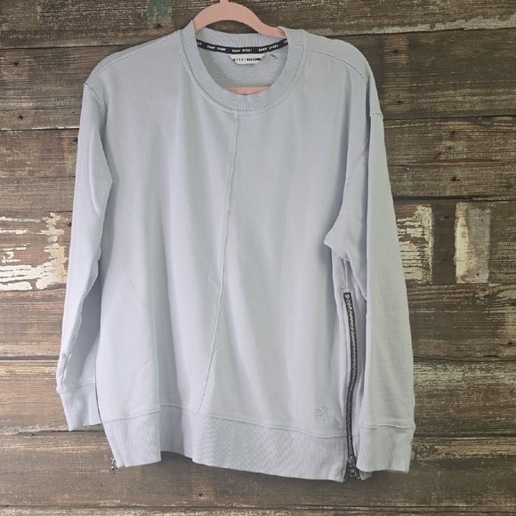 DKNY Sport Light Gray Sweatshirt with Zipper Detail, Size XL - Picture 1 of 5